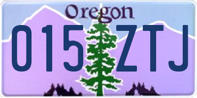 OR license plate 015ZTJ