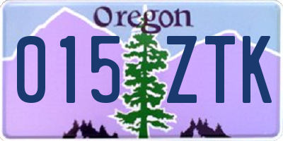 OR license plate 015ZTK