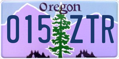 OR license plate 015ZTR