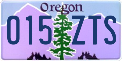 OR license plate 015ZTS