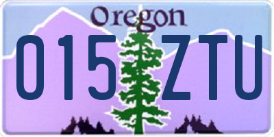 OR license plate 015ZTU