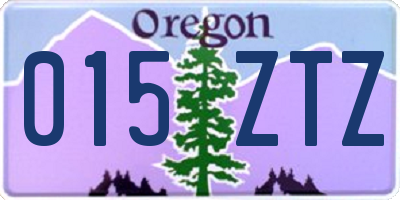 OR license plate 015ZTZ