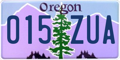 OR license plate 015ZUA
