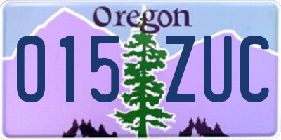 OR license plate 015ZUC