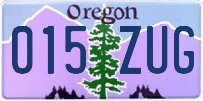 OR license plate 015ZUG