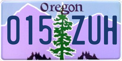 OR license plate 015ZUH