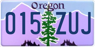 OR license plate 015ZUJ