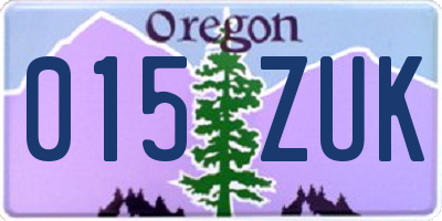 OR license plate 015ZUK