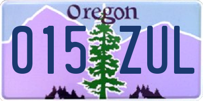 OR license plate 015ZUL