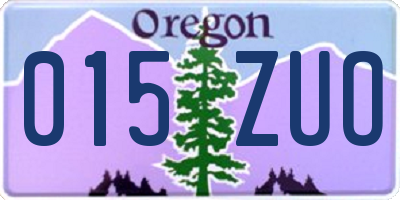 OR license plate 015ZUO