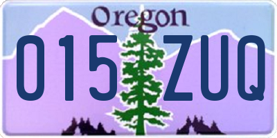 OR license plate 015ZUQ
