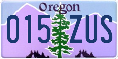 OR license plate 015ZUS