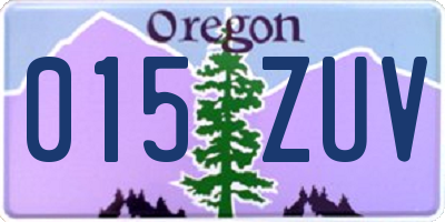 OR license plate 015ZUV