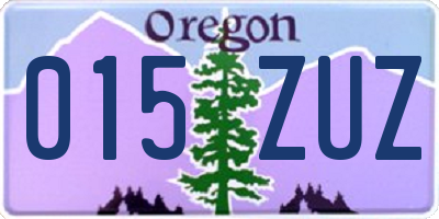 OR license plate 015ZUZ
