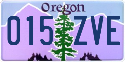 OR license plate 015ZVE