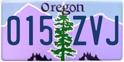 OR license plate 015ZVJ