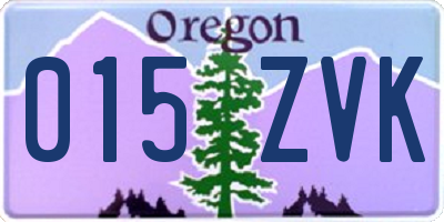 OR license plate 015ZVK