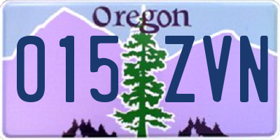 OR license plate 015ZVN