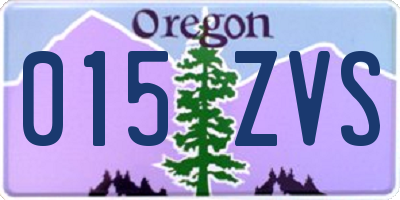 OR license plate 015ZVS