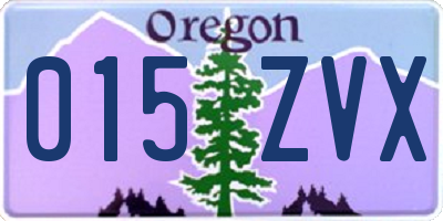 OR license plate 015ZVX