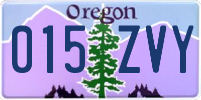OR license plate 015ZVY