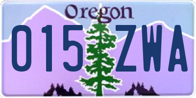 OR license plate 015ZWA
