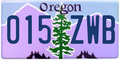 OR license plate 015ZWB