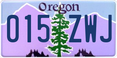 OR license plate 015ZWJ