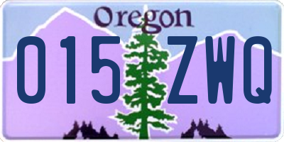 OR license plate 015ZWQ