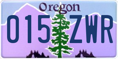 OR license plate 015ZWR