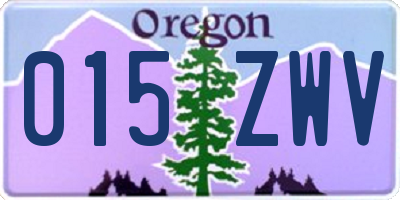 OR license plate 015ZWV
