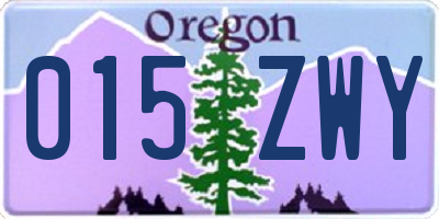 OR license plate 015ZWY