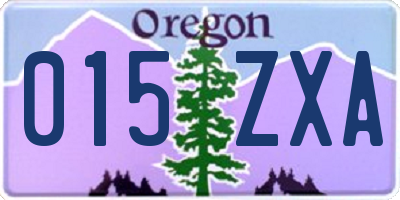 OR license plate 015ZXA