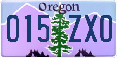 OR license plate 015ZXO