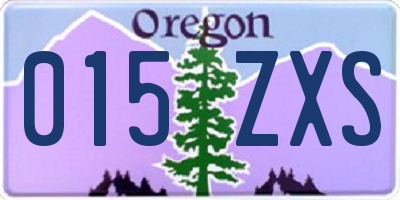 OR license plate 015ZXS