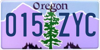OR license plate 015ZYC