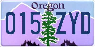 OR license plate 015ZYD