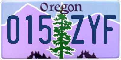 OR license plate 015ZYF