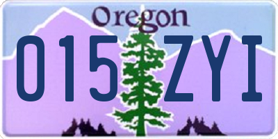 OR license plate 015ZYI