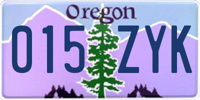 OR license plate 015ZYK