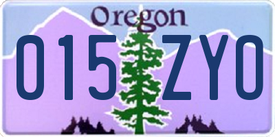 OR license plate 015ZYO