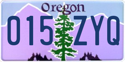 OR license plate 015ZYQ