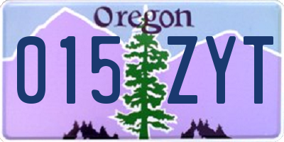 OR license plate 015ZYT