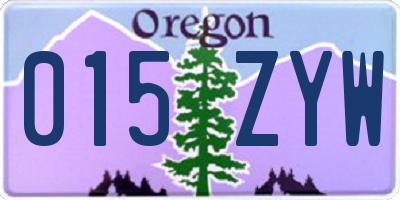 OR license plate 015ZYW