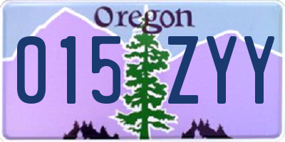 OR license plate 015ZYY