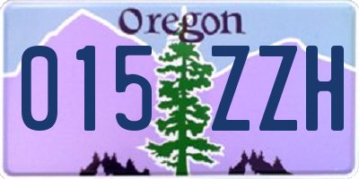 OR license plate 015ZZH