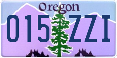 OR license plate 015ZZI
