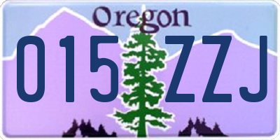 OR license plate 015ZZJ