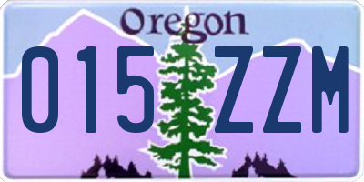 OR license plate 015ZZM