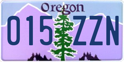 OR license plate 015ZZN
